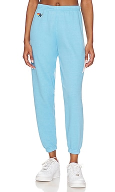 Aviator Nation Bolt Stitch Sweatpant in Sky & White