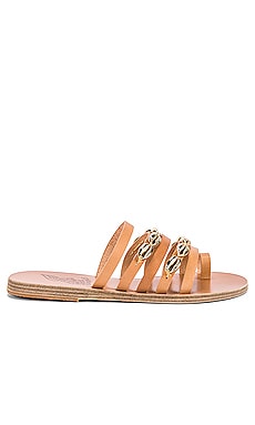 

Сандалии с отделкой ракушками niki - Ancient Greek Sandals, Цвет загара, Плоская подошва