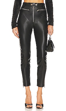 Commando faux leather 5 pocket trousers in black