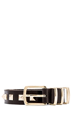 ANINE BING Gold Studded Belt in Black REVOLVE