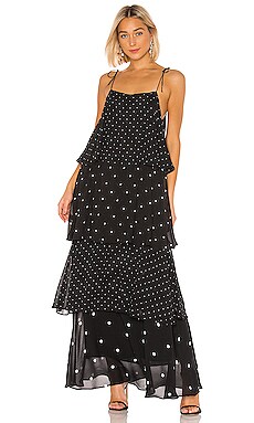 ANINE BING Daisy Maxi Dress in Black White REVOLVE