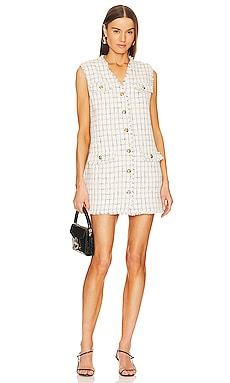 ANINE BING Janet Dress in White Plaid REVOLVE