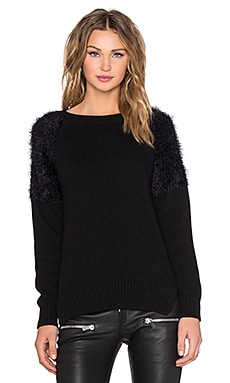 ANINE BING Fluffy Shoulder Sweater in Black REVOLVE