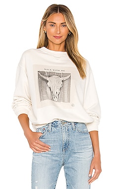 ANINE BING Ramona Walk With Me Sweatshirt in Ivory REVOLVE