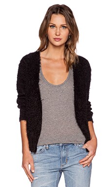 ANINE BING Black Fuzzy Cardigan in Black REVOLVE