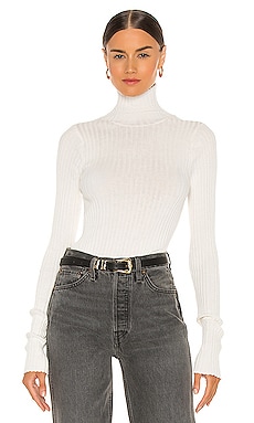 ANINE BING Clare Knit Top in Ivory REVOLVE