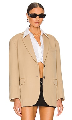 ANINE BING Quinn Blazer in Deep Sand | REVOLVE