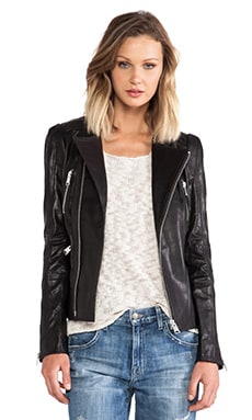 ANINE BING Structured Leather Jacket in Black | REVOLVE