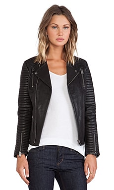 ANINE BING Classic Leather Jacket in Black | REVOLVE