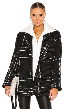 ANINE BING Kaia Blazer in Black Plaid REVOLVE