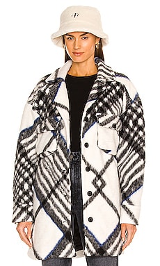 ANINE BING Oakley Jacket in Cream Tartan REVOLVE