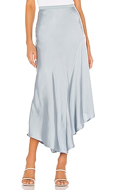 ANINE BING Bailey Silk Skirt in Barely Blue | REVOLVE