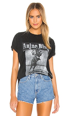 ANINE BING Lili Wild And Free Tee in Washed Black REVOLVE