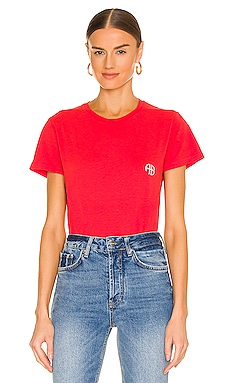 ANINE BING Levy Motorcycle Club Tee in Red | REVOLVE