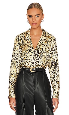 ANINE BING Mylah Button Up in Cheetah Print REVOLVE