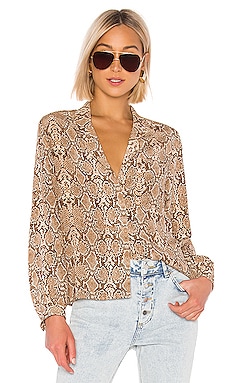 ANINE BING Lilah Silk Blouse in Python REVOLVE