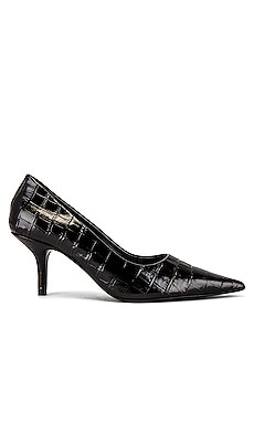 ANINE BING Perry Pump in Black Croc REVOLVE