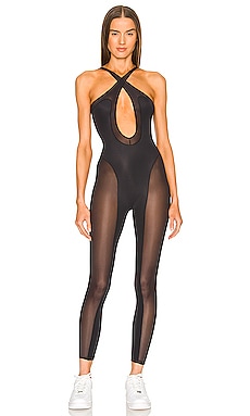 fleur du mal Lace Catsuit in Black