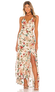 ASTR the Label Frolic Dress in Cream & Ruby Floral | REVOLVE