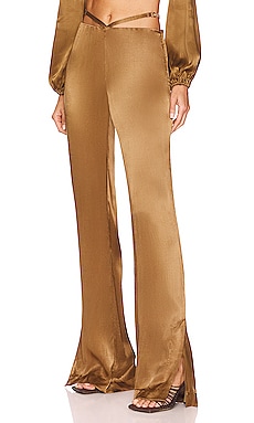 Helsa Straight Leg Workwear Pants in Dark Chocolate Brown
