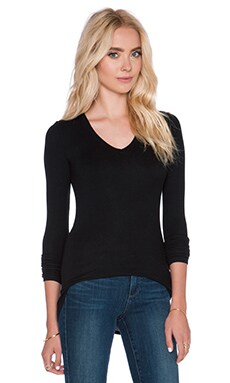 Product image of ATM Anthony Thomas Melillo Long Sleeve V Neck Rib Shirt. Click to view full details