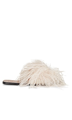 Product image of ATP Atelier Farro Ice White Feathers & Vacchetta Slides. Click to view full details