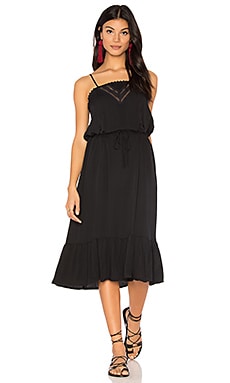 AUGUSTE Victorian Slip Midi Dress in Black | REVOLVE