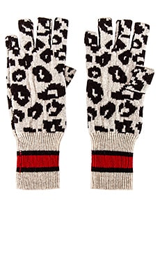 Autumn Cashmere Sporty Athletic Leopard Fingerless Gloves in