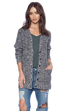 Autumn Cashmere Tweed Boyfriend Cardigan in Ebony Vanilla REVOLVE