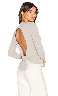 Autumn Cashmere Tie Back Crop Sweater in Fog REVOLVE