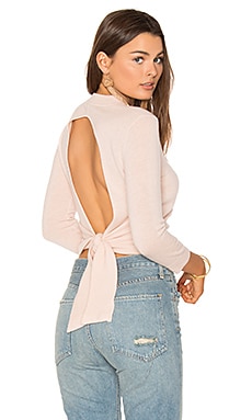 Autumn Cashmere Tie Back Crop Sweater in Bubble REVOLVE