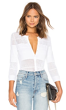 Autumn Cashmere Mesh Tuck Stitch Cardigan in White REVOLVE