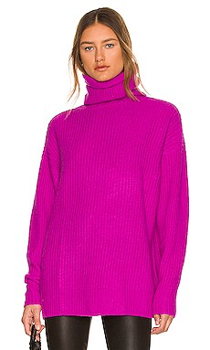 Autumn Cashmere Oversized Turtleneck in Fuschia REVOLVE