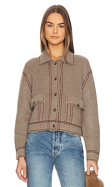 Autumn Cashmere Oversized Trucker Jacket in Bark Redwood REVOLVE