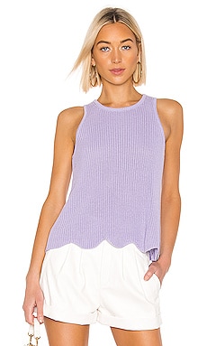 Autumn Cashmere Scallop Shaker Tank in Hyacinth REVOLVE