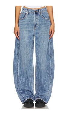 Alexander Wang Oversized Rounded Low Rise Jean Creased Wash in Vintage ...