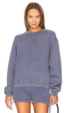 Product image of Alexander Wang Essential Terry Crew Sweatshirt W/ Puff Paint Logo. Click to view full details