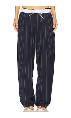 Alexander Wang Trouser Turned Down Waistband in Navy & Grey from Revolve.com