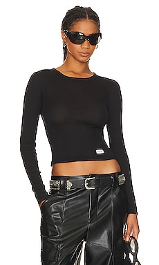 alo Cover Long Sleeve Top in Black