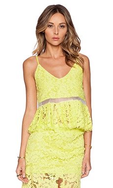 Alexis Jax Pleated Lace Top in Lime | REVOLVE