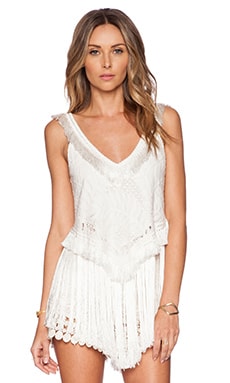 Alexis Baily Fringe Lace Top in Off White | REVOLVE