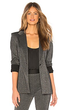 Bailey 44 Jokers Wild Lurex Ponte Jacket in Metallic Black | REVOLVE