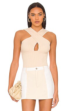 Superdown Gene Cross Front Bodysuit