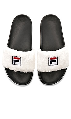 Baja East x Fila Faux Fur Slide in Pearl Embassy REVOLVE