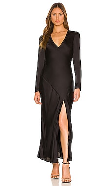 Tall Black Long Sleeve Jersey Maxi Dress
