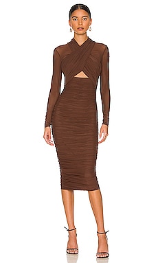 A.L.C. Hibiscus Ruched Ansel Midi Dress – Stanley Korshak