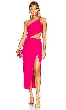 Pink punch one shoulder sales midi dress