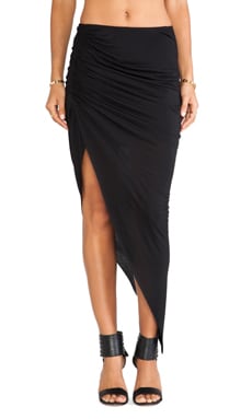 Bardot Asymmetrical Gathered Skirt in Black | REVOLVE