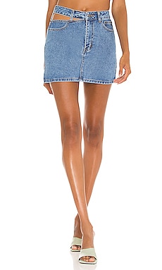Cut Out Denim Skirt Bardot $59 