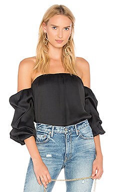 Bardot Caught Sleeve Bustier Top in Black